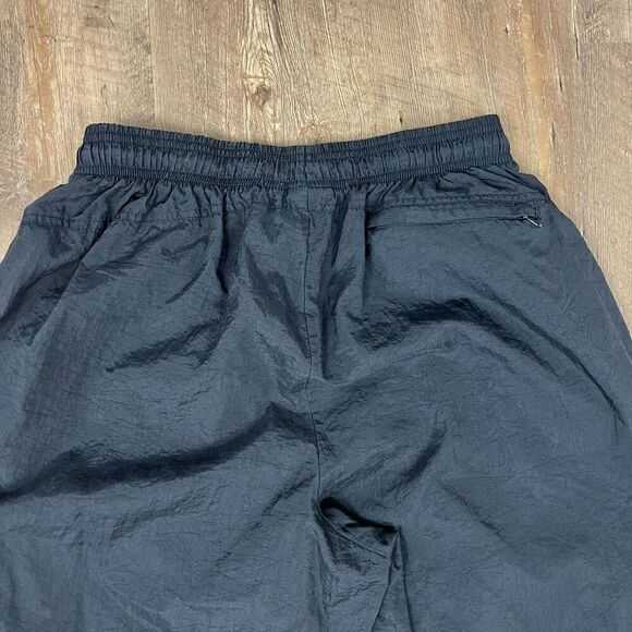 Vtg 90's Nike Trackpants Swoosh Black Joggers Men's L Zip Ankle Nylon - Picture 10 of 10